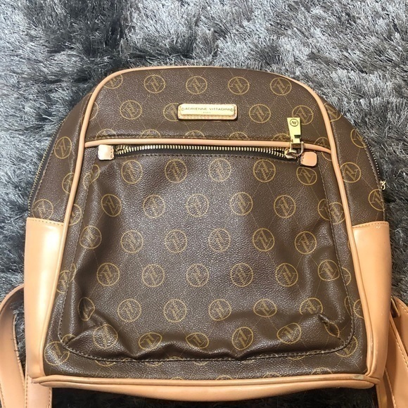 Adrienne Vittadini Chocolate Pebble Grain Backpack main image 5